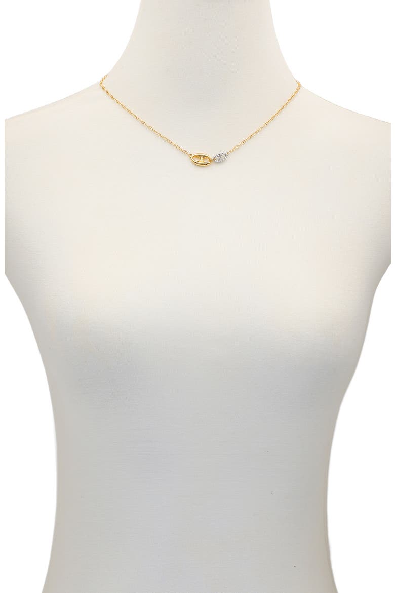 Two Tone Half Moon Necklace, Alternate, color, GOLD