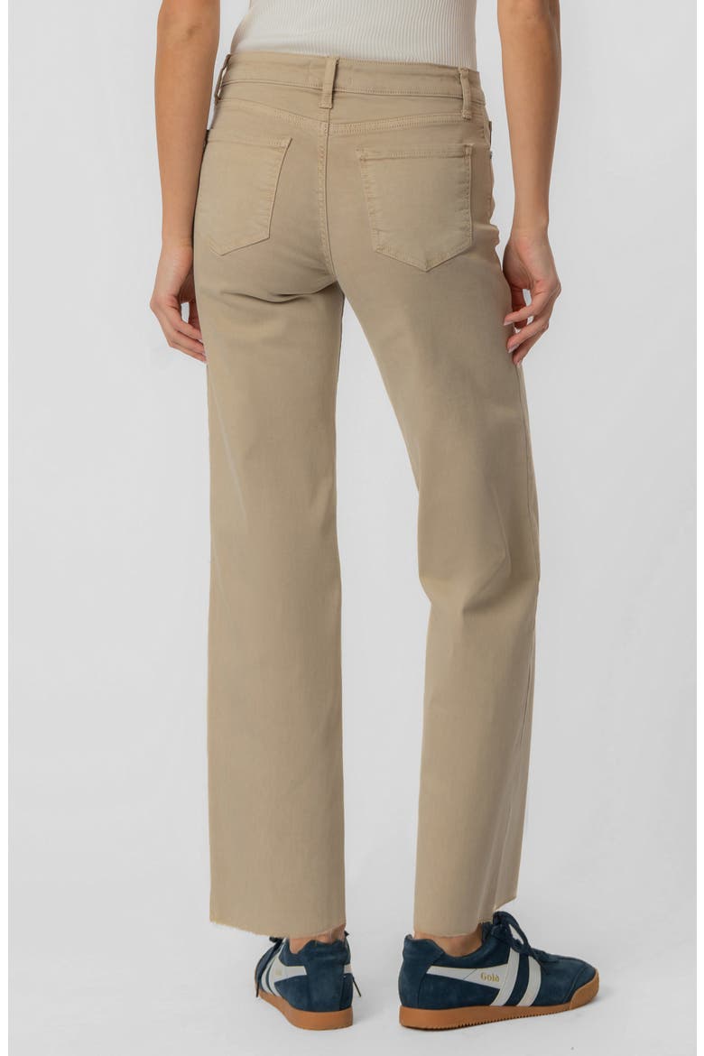 Raw Hem High Waist Ankle Wide Leg Jeans, Alternate, color, OAT