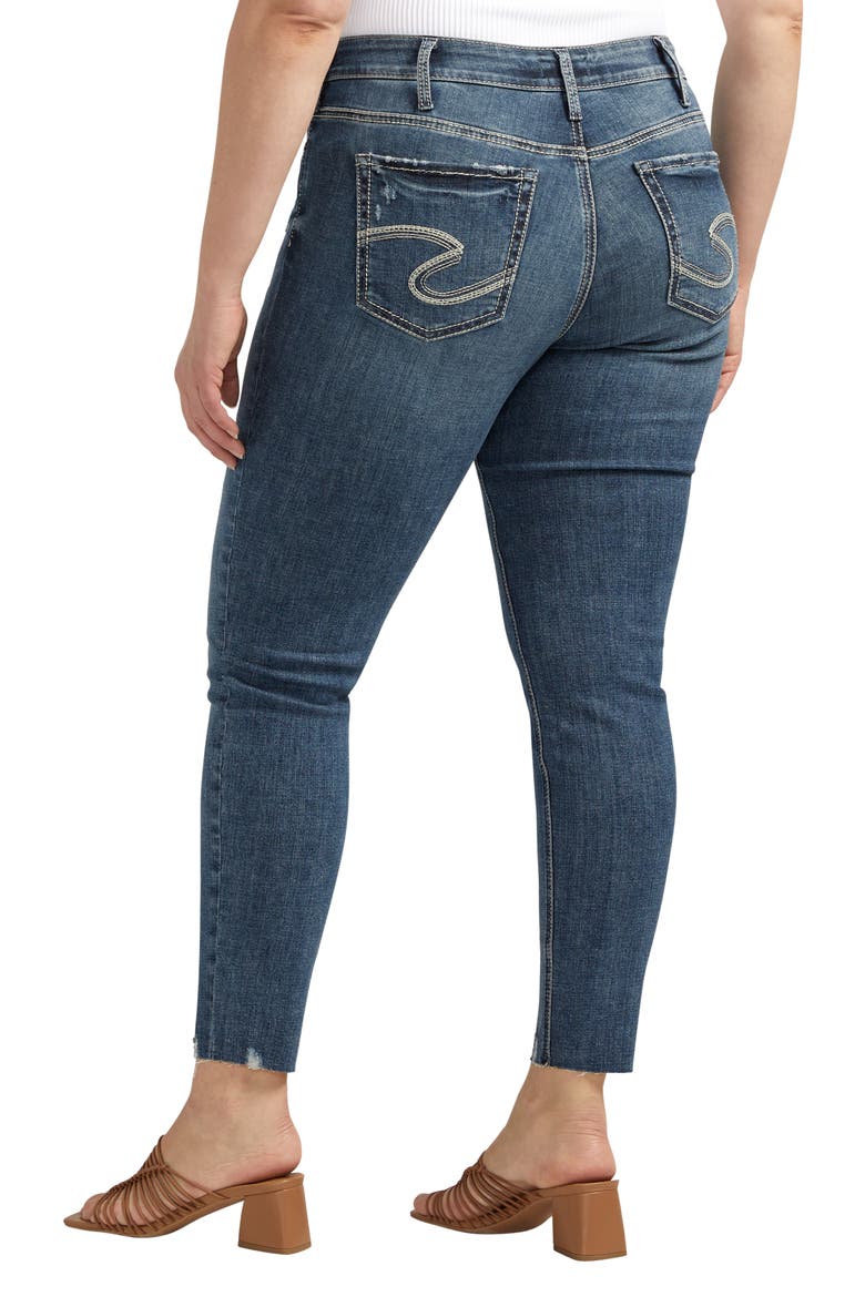 Suki Curvy Raw Hem Mid Rise Skinny Jeans, Alternate, color, INDIGO