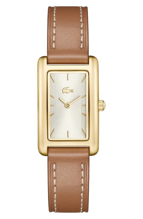Croissette Quartz Leather Strap Watch, 19mm
