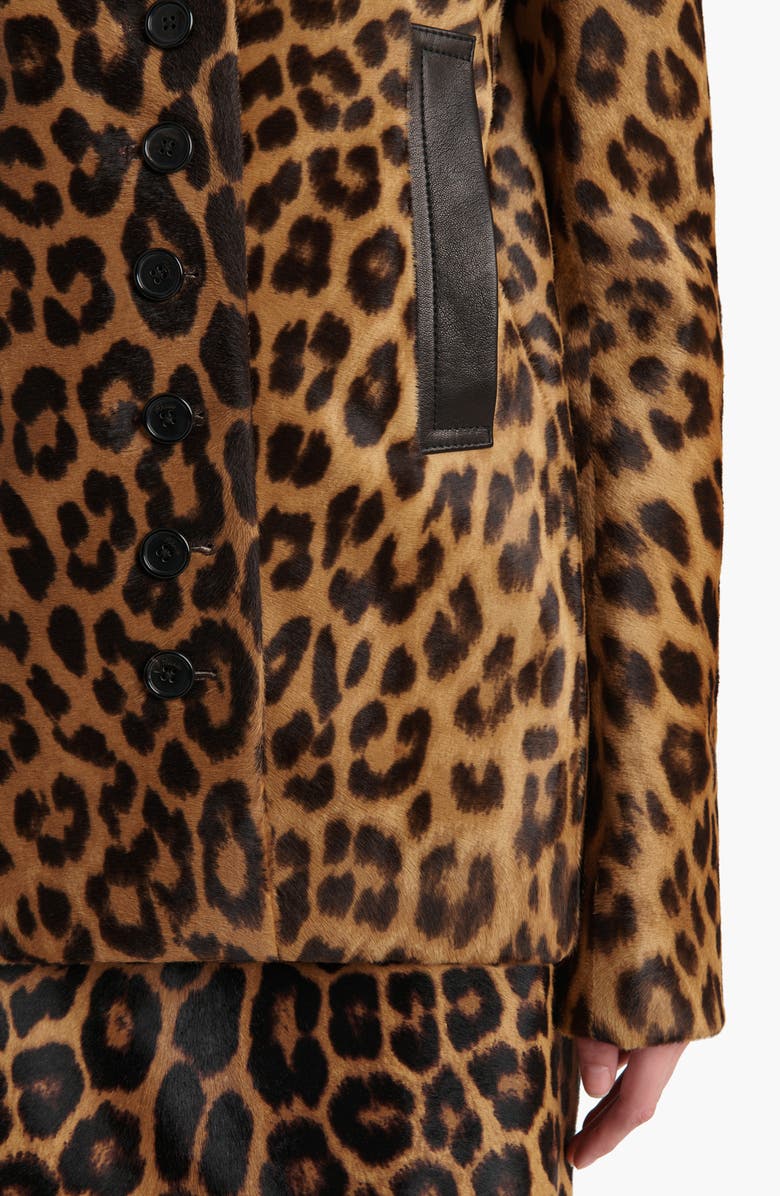 Khaite Saraphina Leopard Print Genuine Calf Hair Blazer, Alternate, color, Leopard