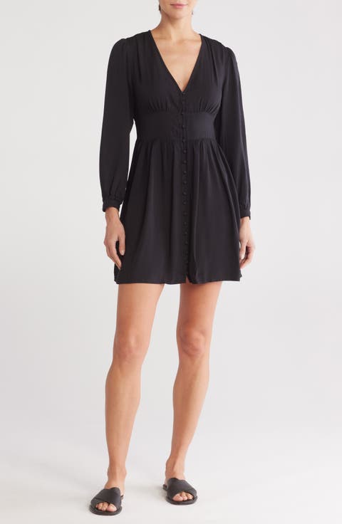 Long Sleeve Button Front Dress