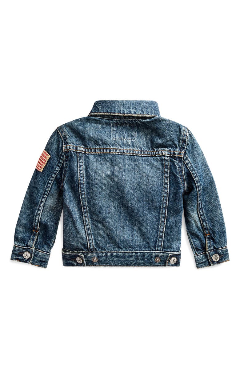 Ralph Lauren Flag Patch Trucker Jacket, Alternate, color, Inwood