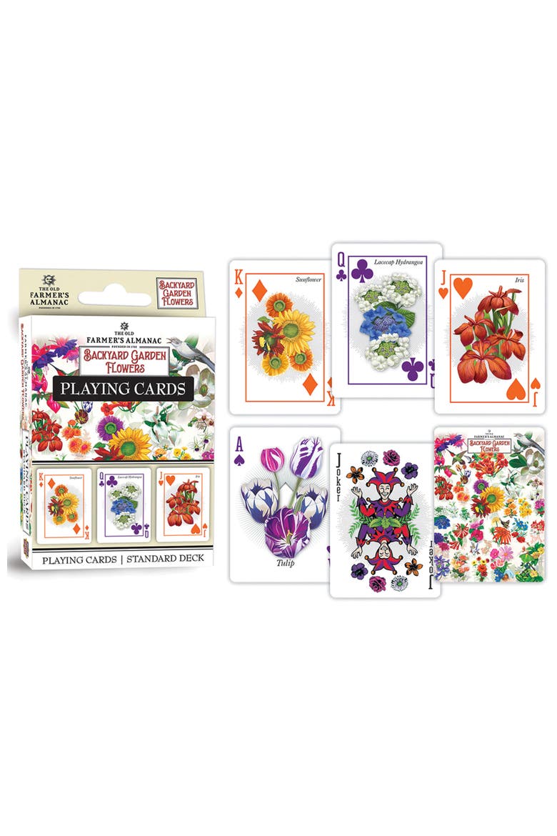 Backyard Garden Flowers Playing Cards, Alternate, color, Multicolor