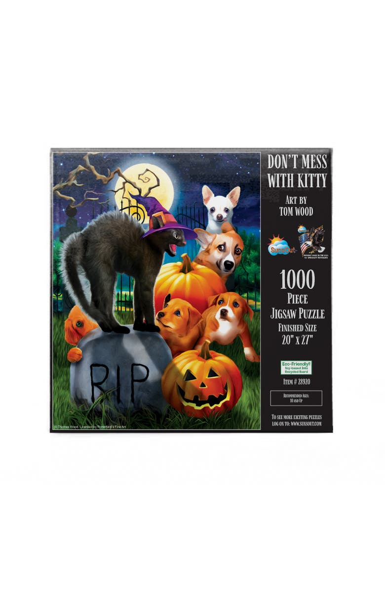 Sunsout Don't mess with Kitty 1000 piece Jigsaw Puzzle for Adults, Alternate, color, Multicolor