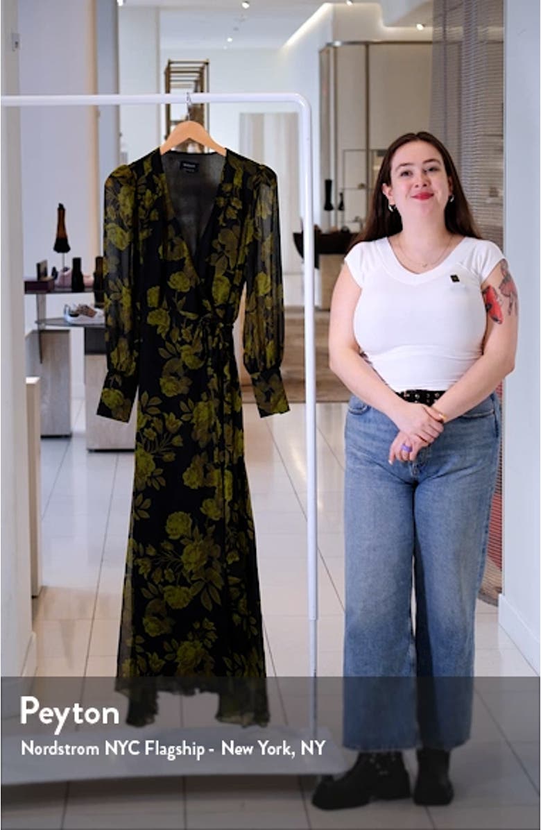 Lucianna Long Sleeve Maxi Wrap Dress, sales video thumbnail