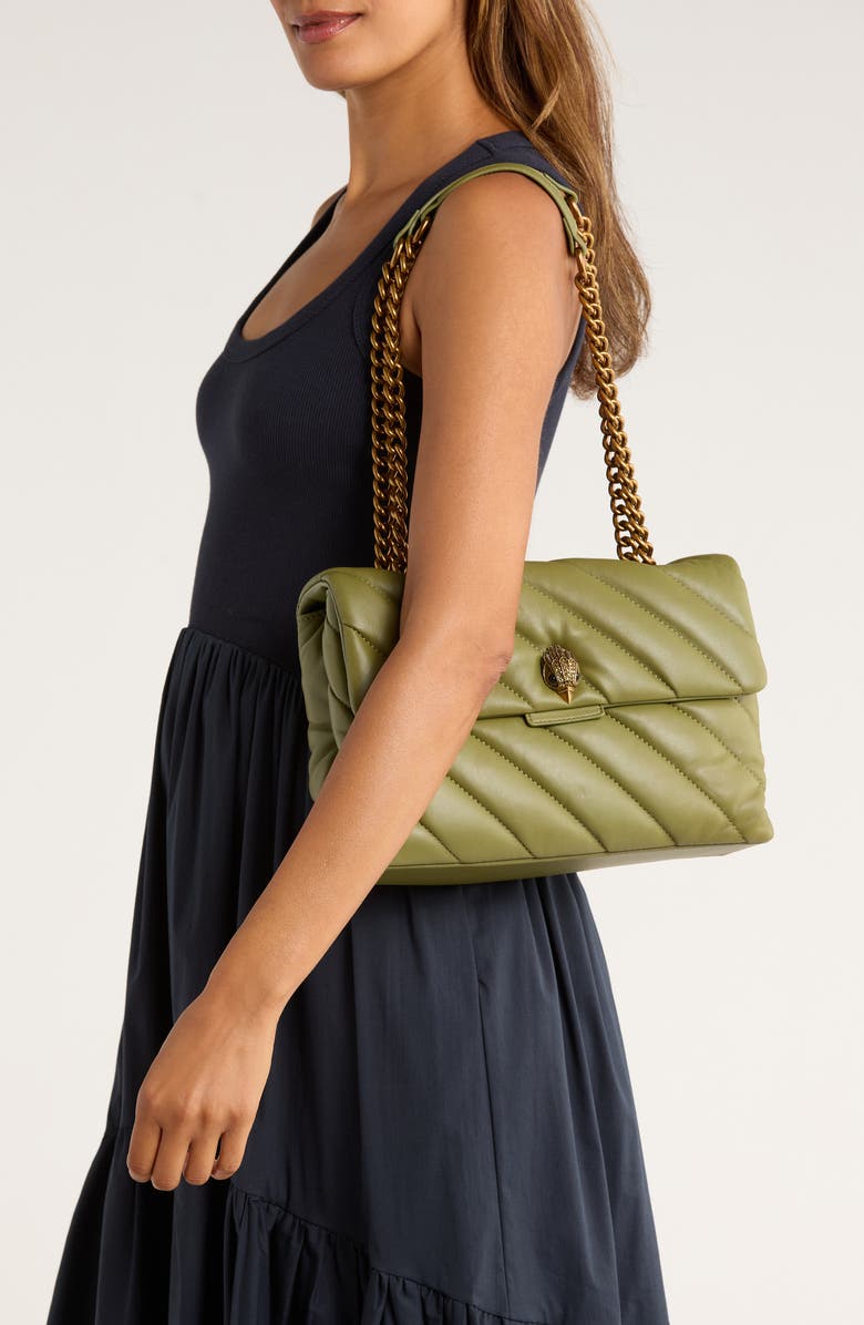 Kurt Geiger London Soho Large Leather Bag, Alternate, color, Medium Green