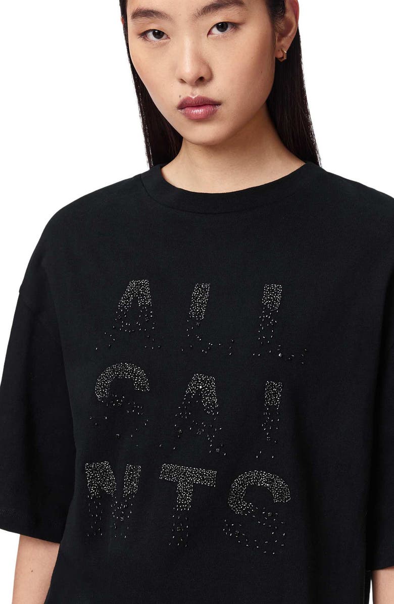 AllSaints Stacks Amelie T-Shirt, Alternate, color, Black