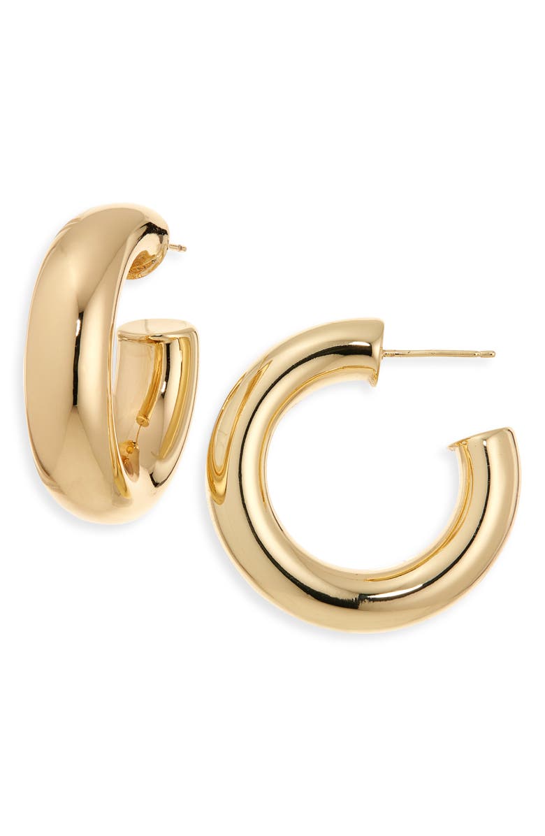 Nordstrom Chunky Tube Hoop Earrings, Main, color, Shiny Gold