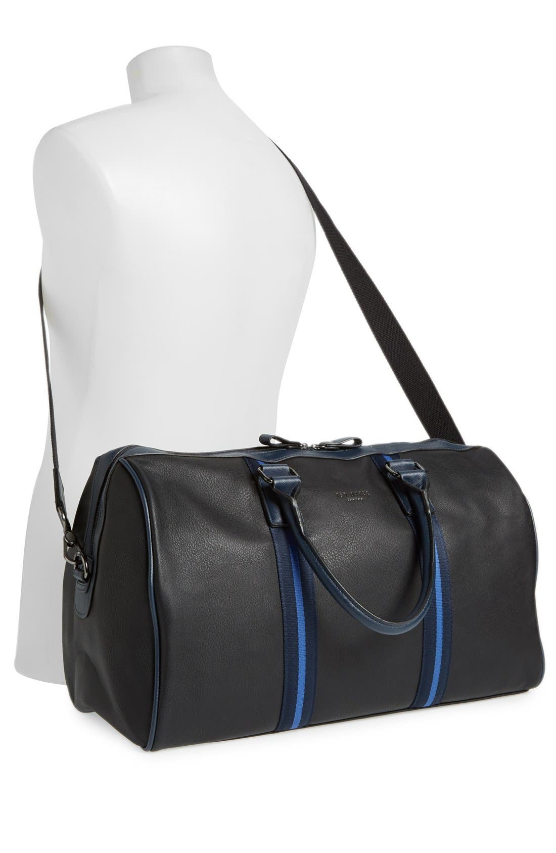 Ted Baker London Striped Duffel Bag, Alternate, color, 