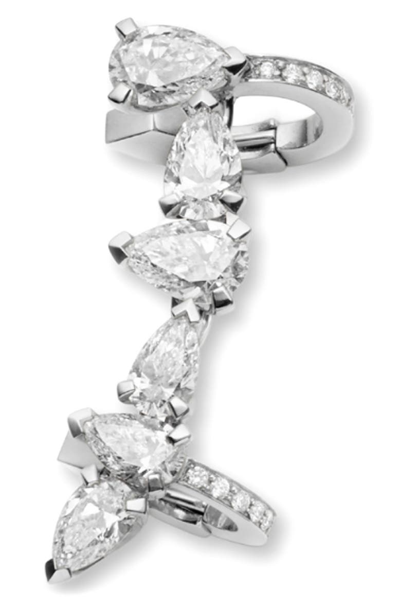 Serti sur Vide Pavé Diamond Ear Cuff, Main, color, WHITE GOLD
