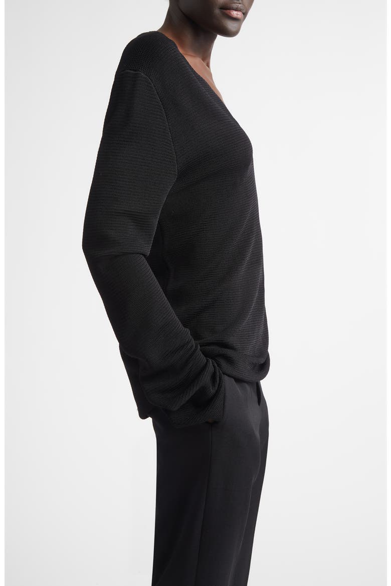 Saya V-Neck Sweater, Alternate, color, BLACK