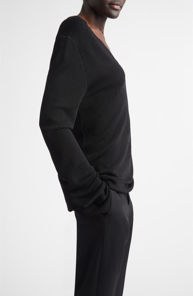 LOULOU DE SAISON Saya V-Neck Sweater, Alternate, color, Black