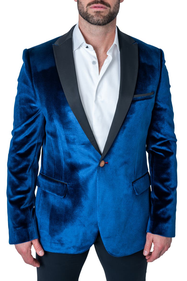 Tesla Velvet Blue Dinner Jacket, Main, color, BLUE