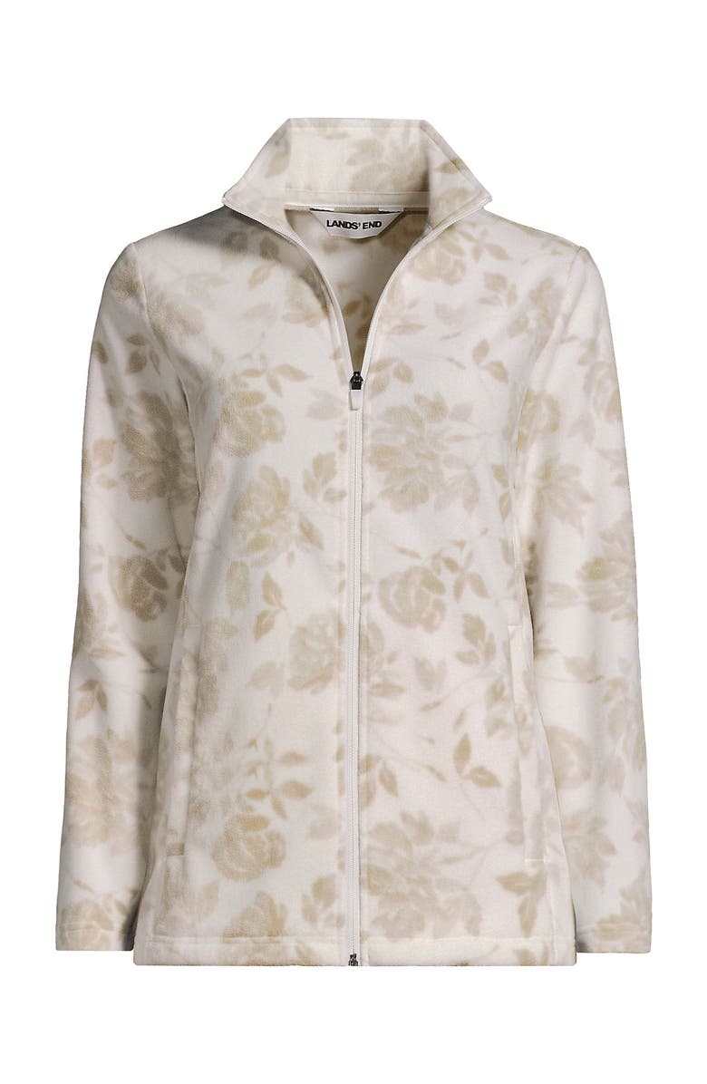 Lands
 End Anyweather Fleece Full Zip Jacket, Alternate, color, Champagne Floral