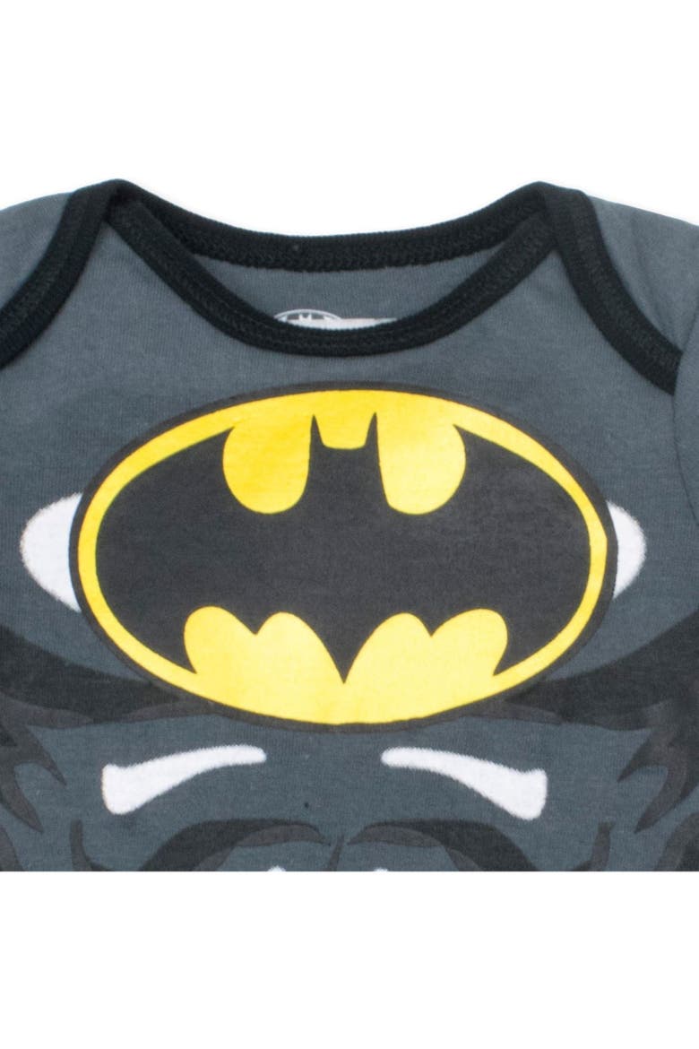 Justice League 2-Piece Bodysuit and Cape Set, Alternate, color, Batman Charcoal Grey