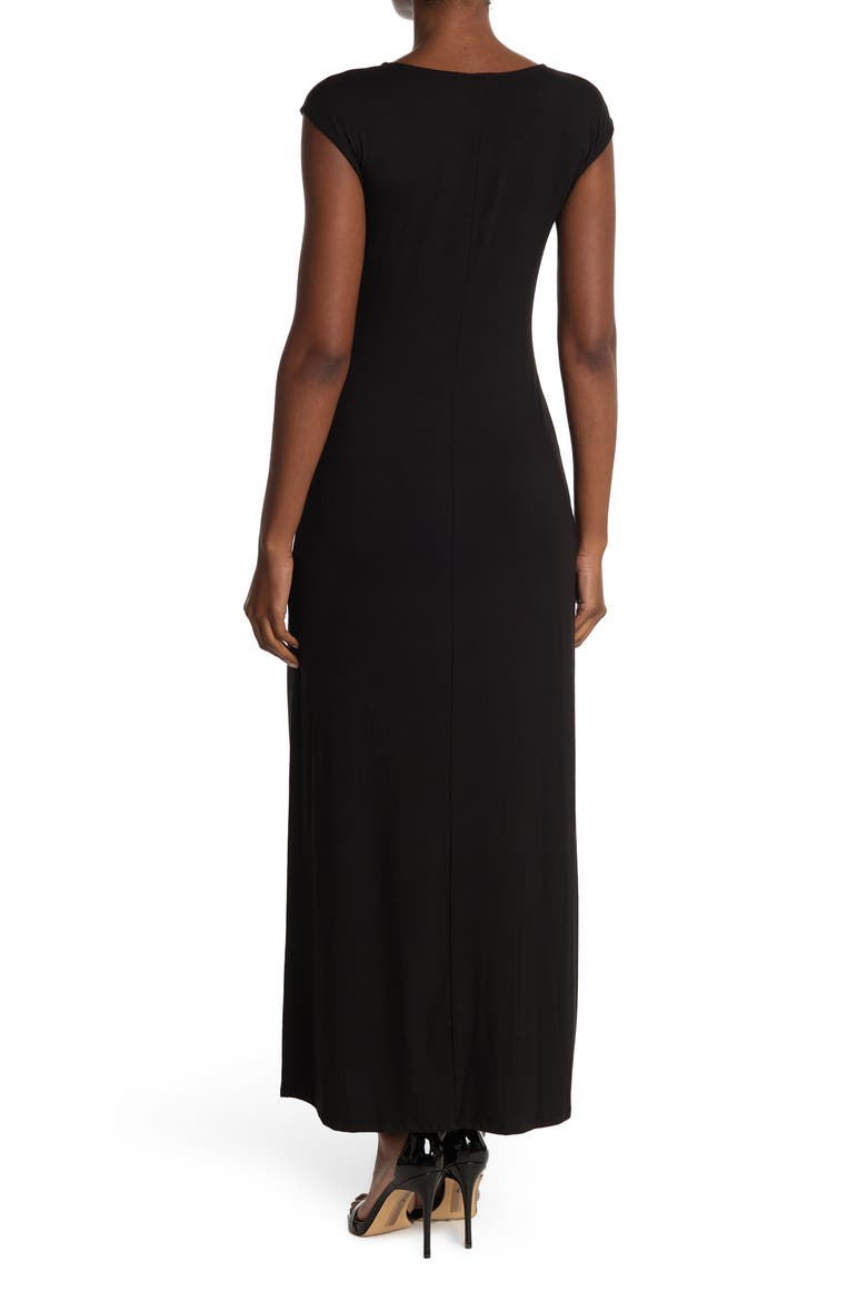 Scoop Neck Maxi Dress, Alternate, color, BLACK