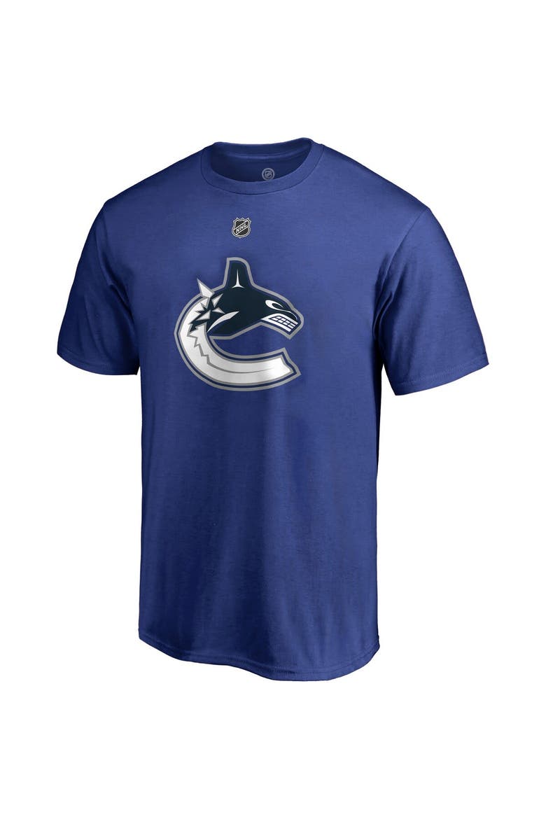 Men's Fanatics Branded Elias Pettersson Blue Vancouver Canucks Team Authentic Stack Name & Number T-Shirt, Alternate, color, Blue