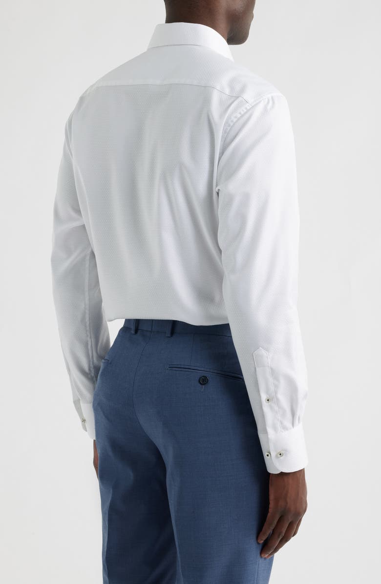 1863 by Eterna Modern Fit Dot Pattern Non-Iron Cotton Dobby Dress Shirt, Alternate, color, White