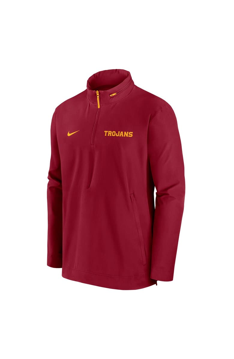 Nike Men's Nike Cardinal USC Trojans Sideline Coaches Quarter-Zip Jacket, Alternate, color, Cardinal