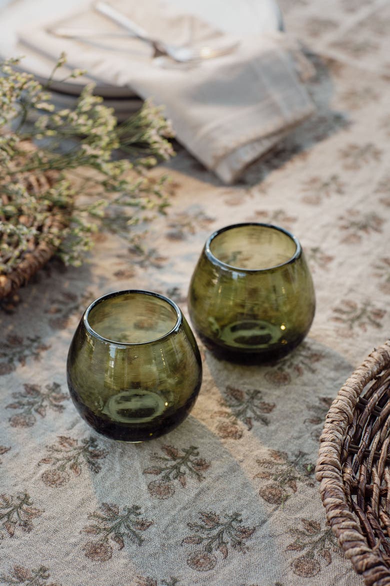 Ronde Blown Glass - Set of 2, Alternate, color, Olive