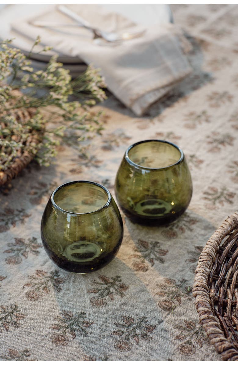 Villa Lua Home Ronde Blown Glass - Set of 2, Alternate, color, Olive