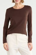 Nordstrom Crewneck Long Sleeve Pima Cotton T-Shirt