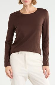 Nordstrom Crewneck Long Sleeve Pima Cotton T-Shirt