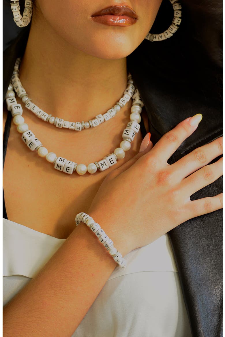 Blah Blah Blah Bracelet, Alternate, color, White