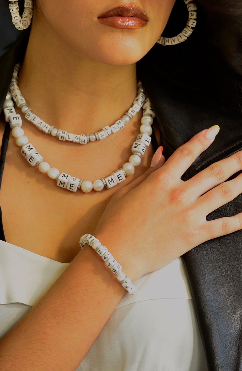 Venessa Arizaga Blah Blah Blah Bracelet, Alternate, color, White