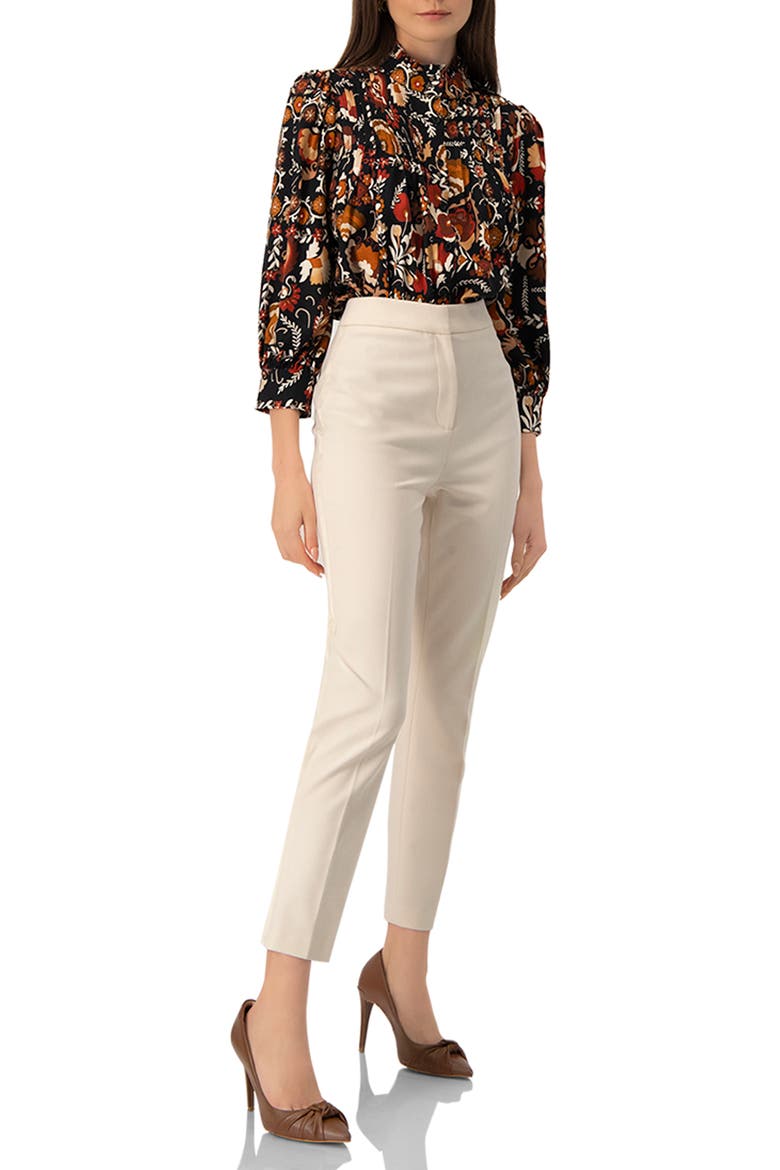 Printed Long Sleeve Shirt, Alternate, color, Multi-Brown