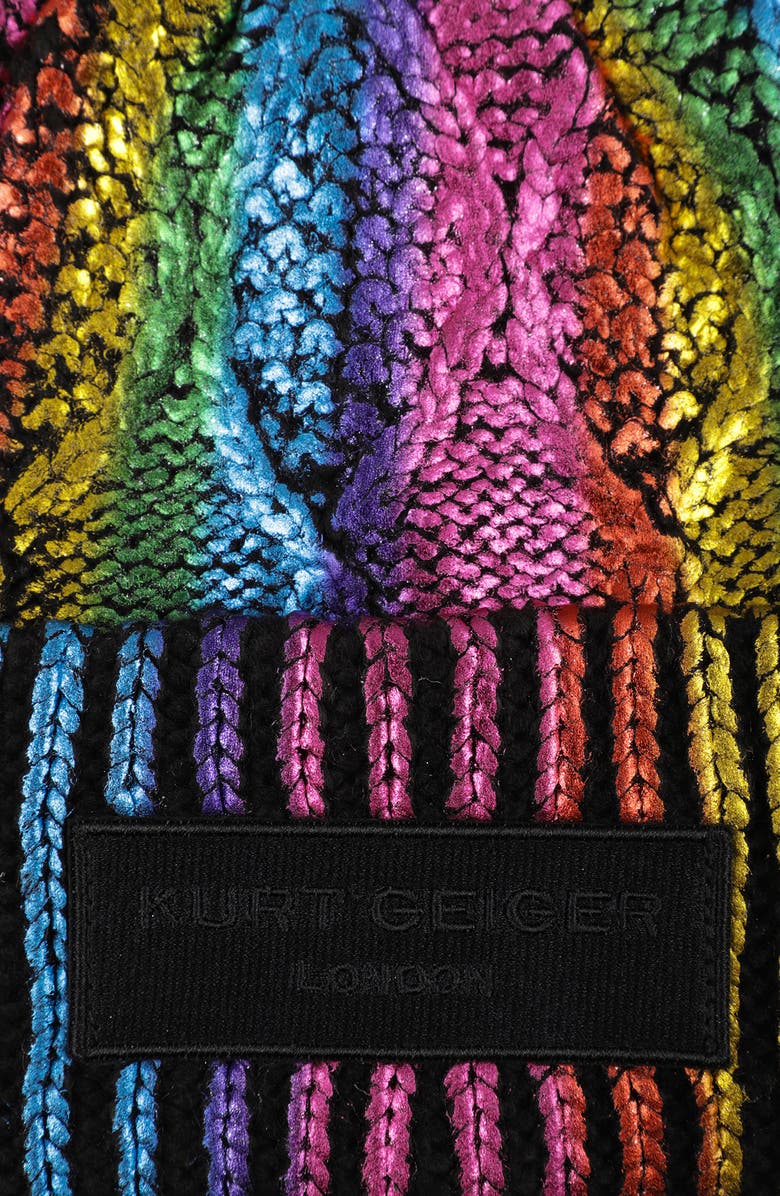 Kurt Geiger London Metallic Rainbow Foil Wool Blend Beanie  display picture 1
