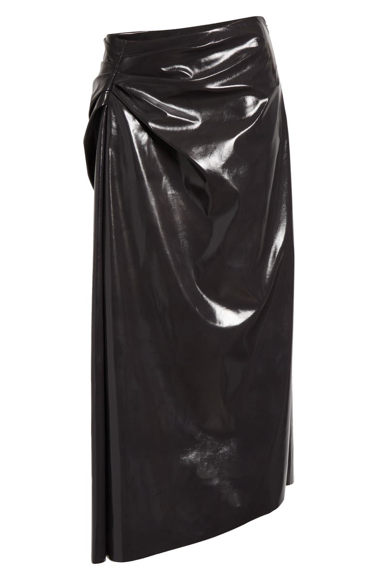 A.L.C. Tessa Ruched Faux Leather Maxi Skirt, Alternate, color, Smoke