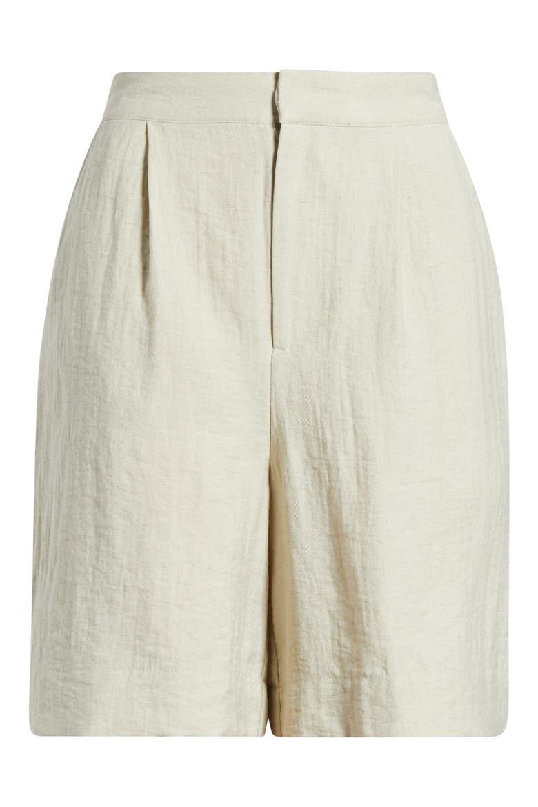 Pleat Front Bermuda Shorts, Alternate, color, OYSTER