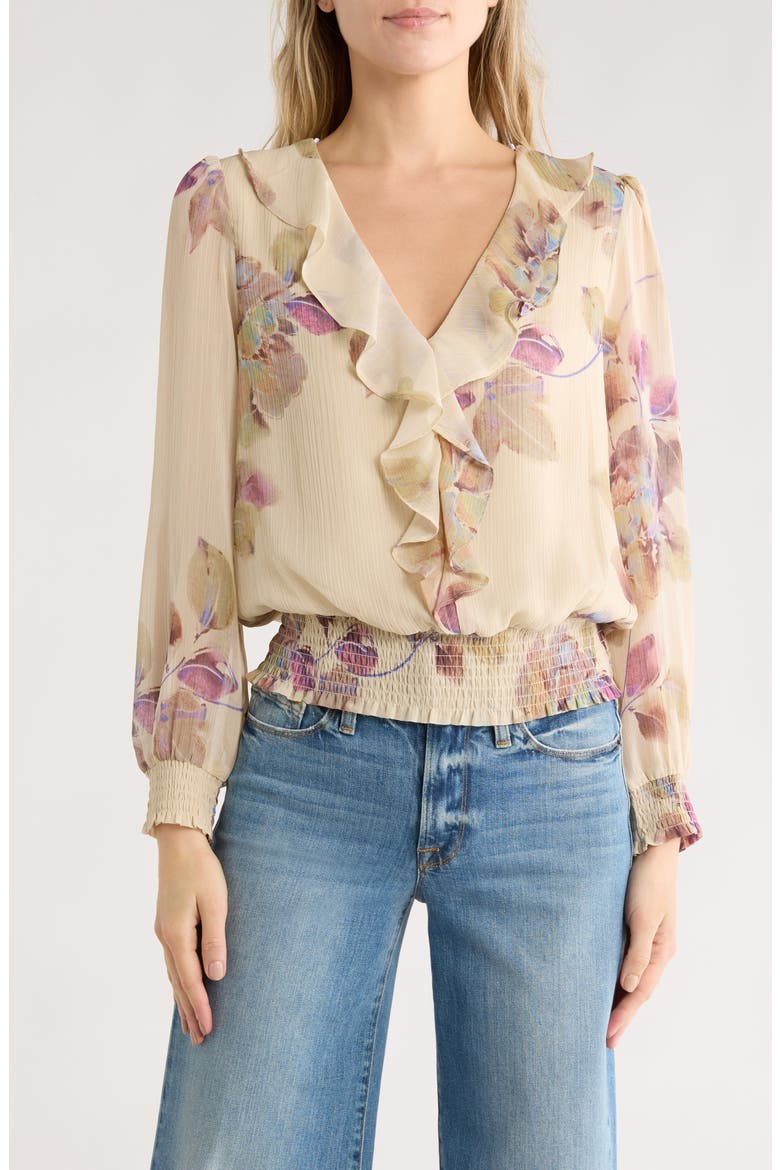 Ruffle Long Sleeve Top, Main, color, VINTAGE