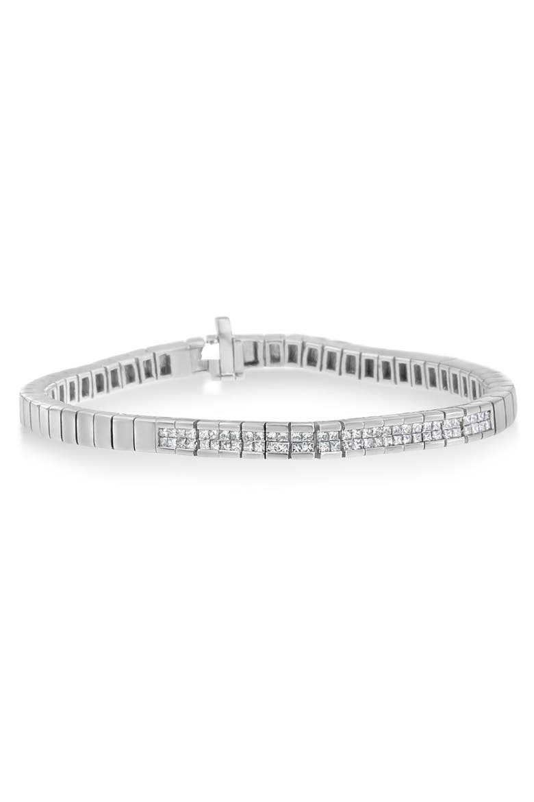 14K White Gold 1.00 cttw Princess Cut Diamond Bracelet, Alternate, color, White