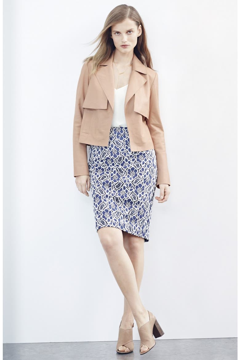 Lace Pencil Skirt, Alternate, color, NAVY- IVORY LACE