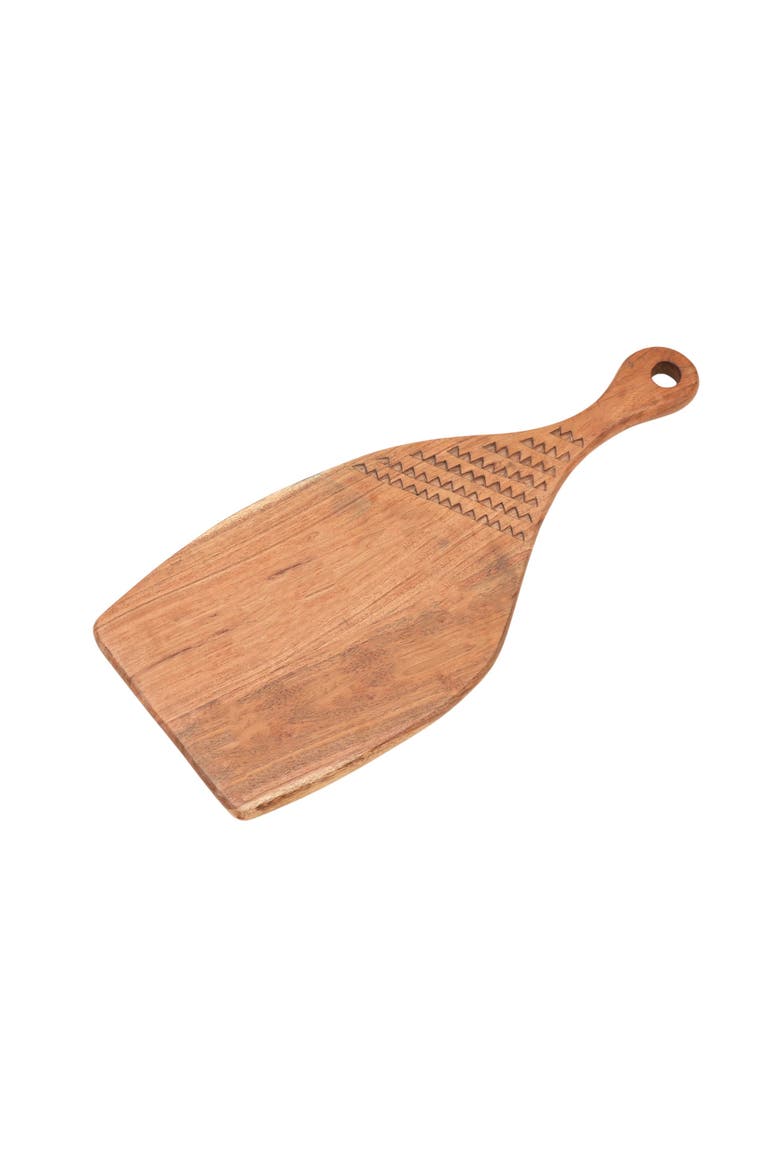 Acacia Wood Handmade Cutting Board with Handle, Main, color, Natural Wood
