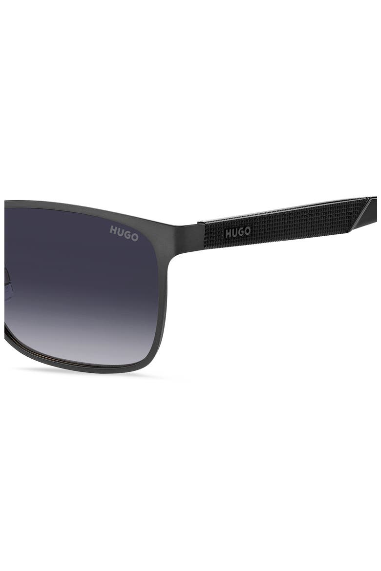 57mm Gradient Rectangular Sunglasses, Alternate, color, MATTE RUTHENIUM BLACK