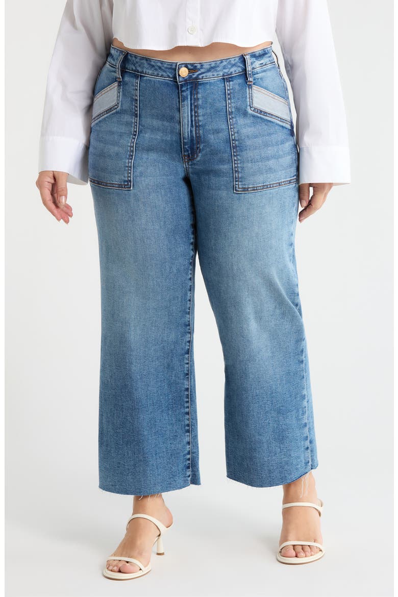 Meg Raw Hem High Waist Ankle Wide Leg Jeans, Main, color, SUCCESS