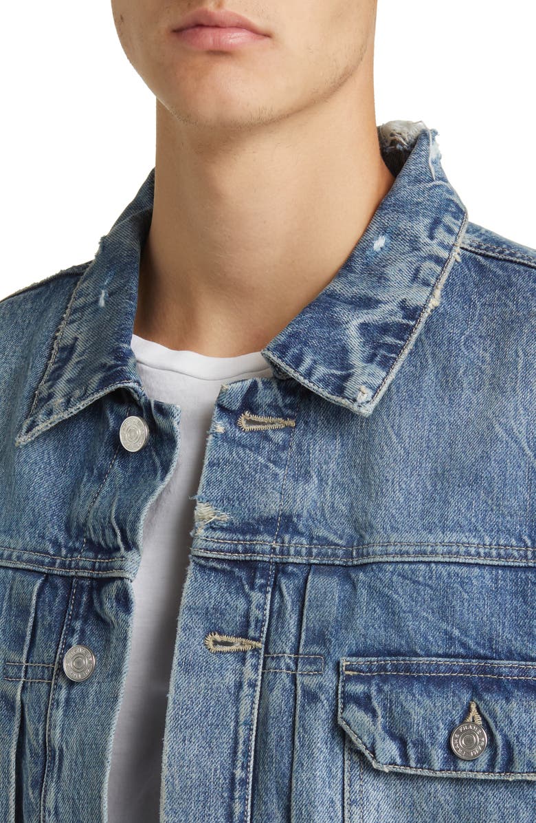 FRAME Distressed Denim Jacket, Alternate, color,