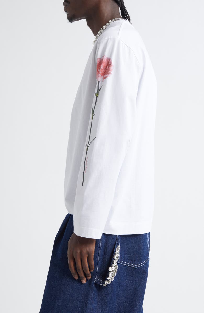 Simone Rocha Carnation Print Long Sleeve T-Shirt, Alternate, color, 
