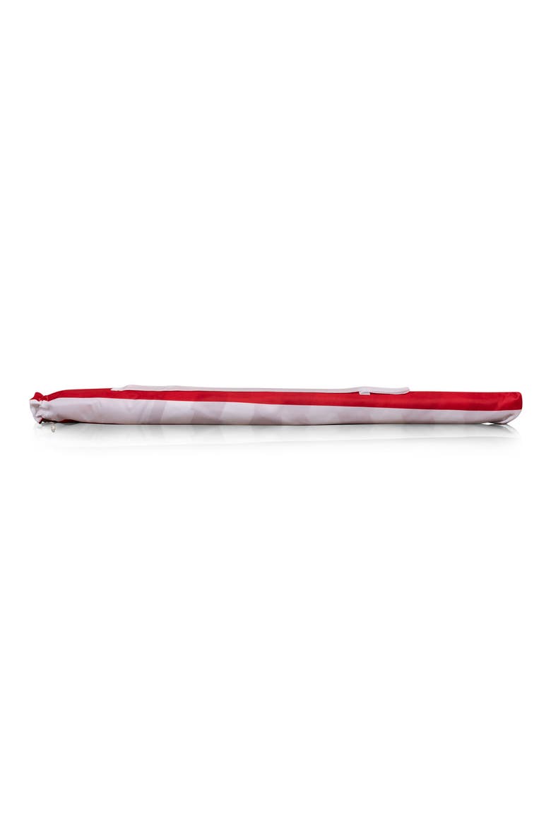 Red Cabana Stripe Portable Beach Umbrella, Alternate, color, RED