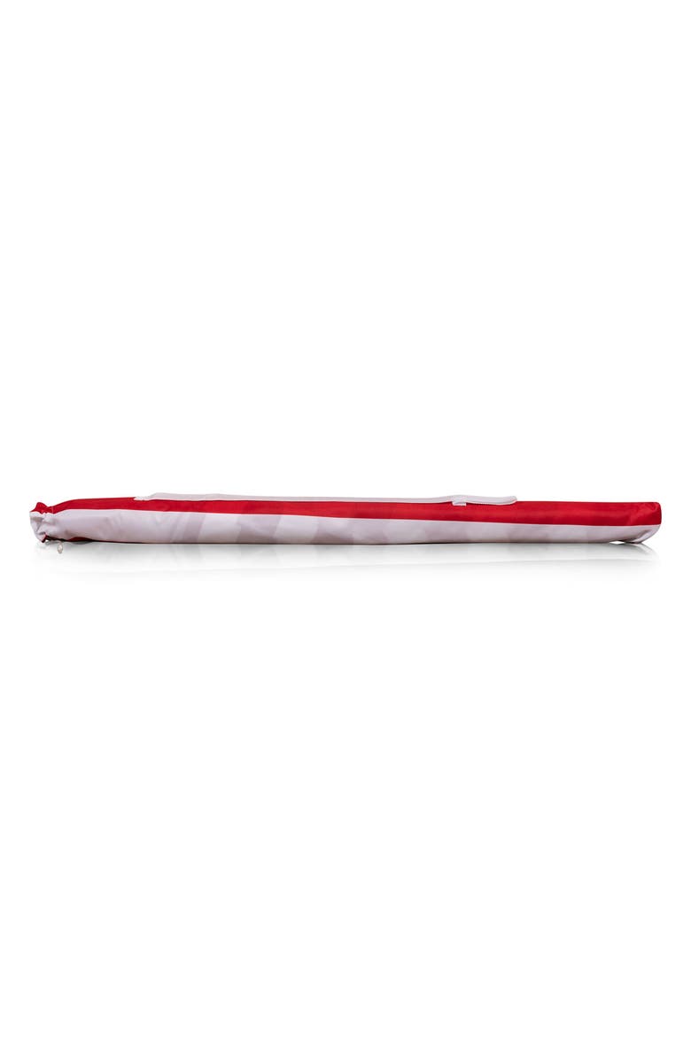 Picnic Time Red Cabana Stripe Portable Beach Umbrella, Alternate, color, Red
