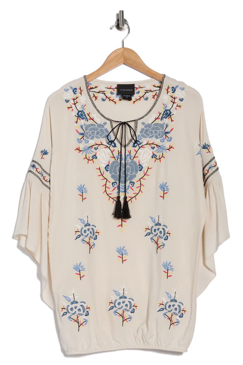 Boho Embroidered Top, Alternate, color, NATURAL