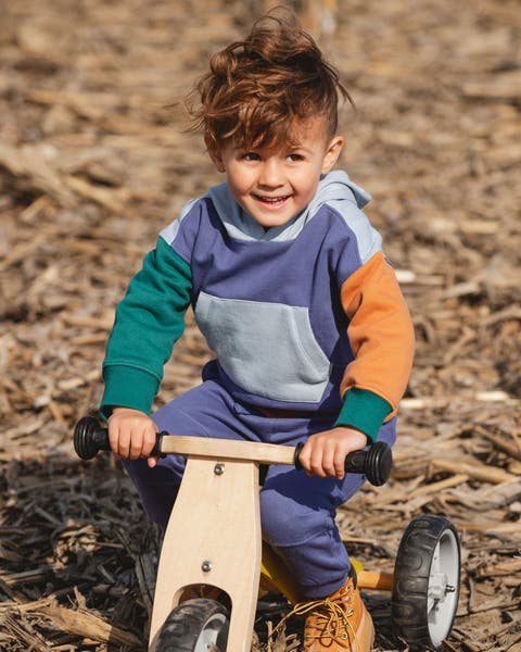 Long Sleeve Colorblocked Hooded Fleece Sweatshirt (Baby)