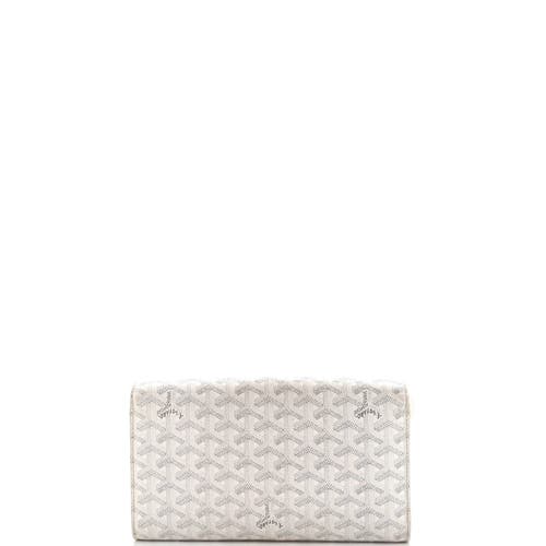 Pre-owned Goyard Goyard Monte Carlo Clutch With Strap Coated Canvas Pm In White