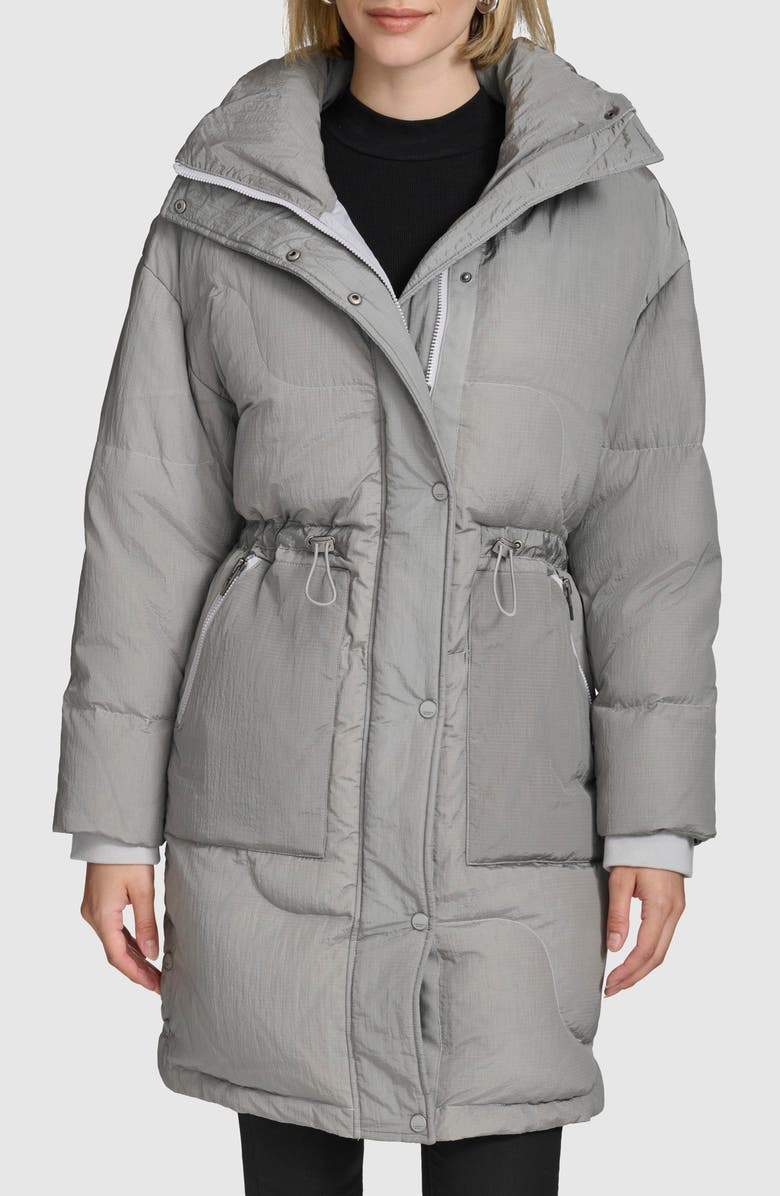 Andrew Marc Arleigh Crinkle Texture Hooded Down Puffer Coat, Main, color, 