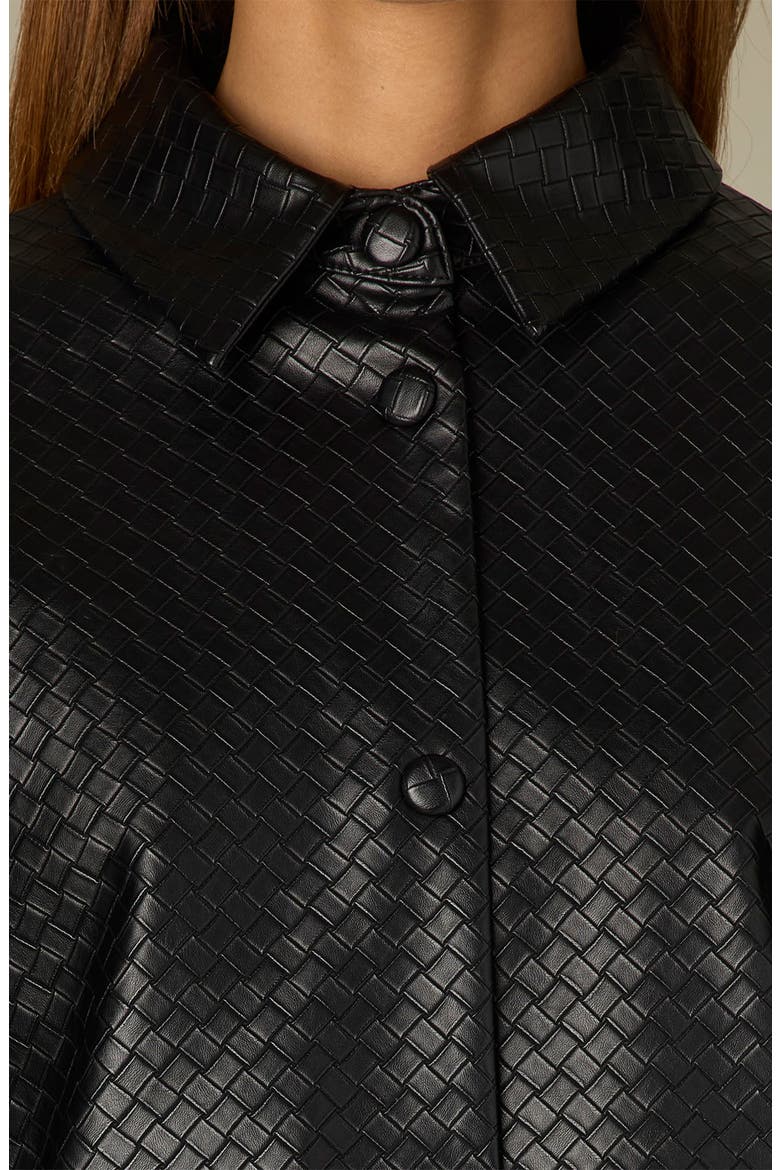 Blouson Sleeve Faux Leather Jacket, Alternate, color, BLACK