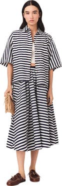 maje Linen-blend midi skirt